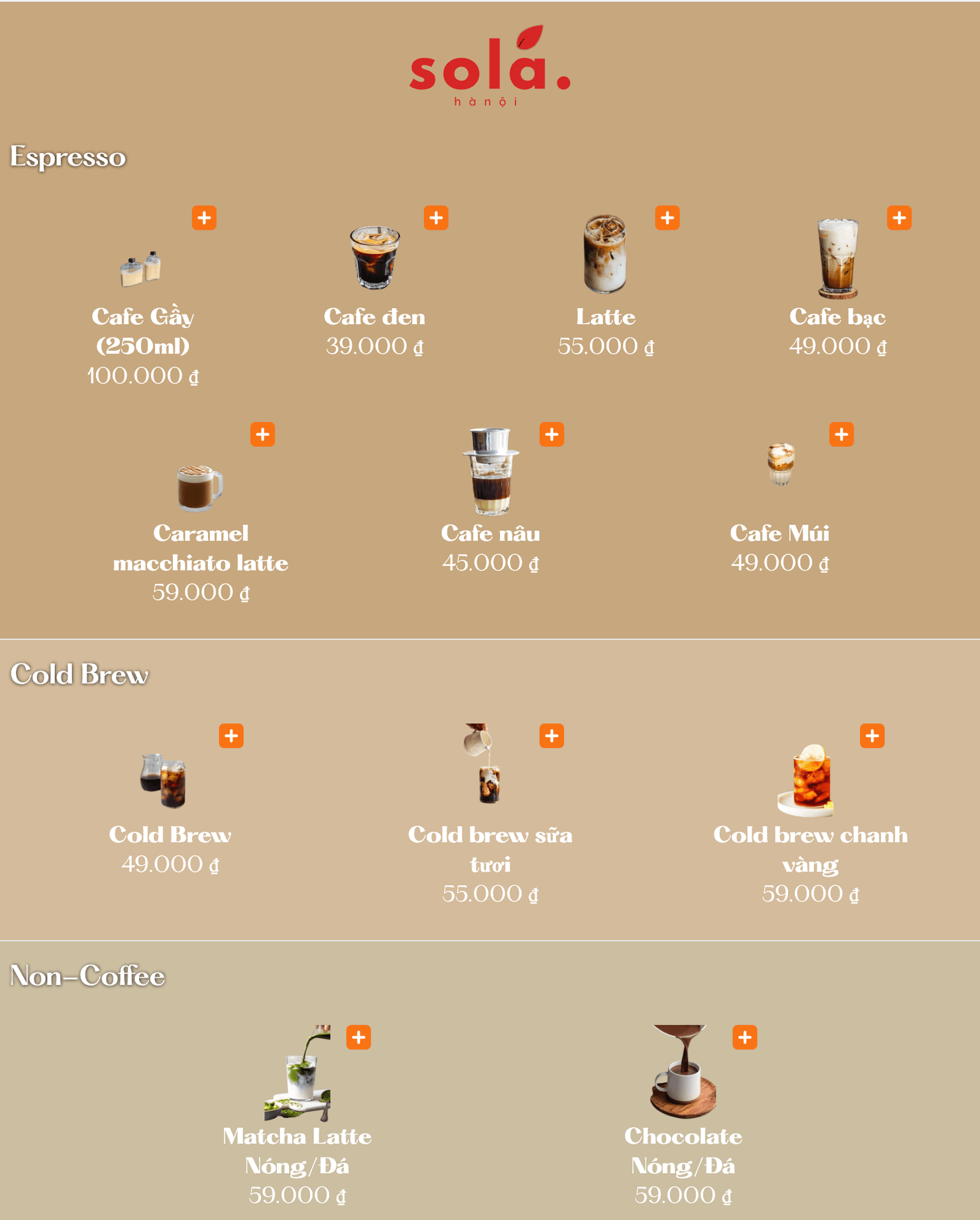 Sola Hanoi Digital Menu